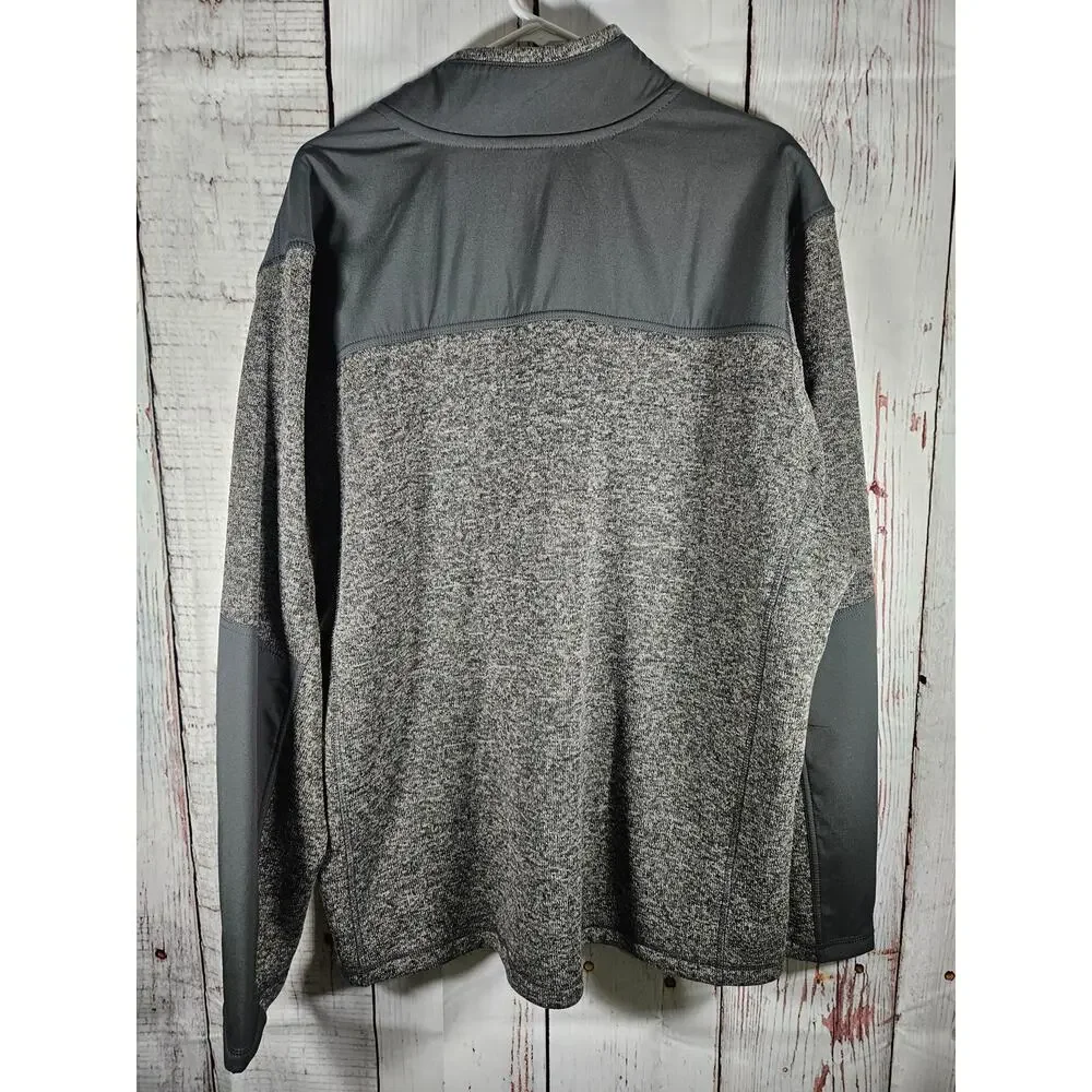 Eddie Bauer Long Sleeve Quarter‎ Zip Pullover Sweater Heather Grey Mens Size 2XL